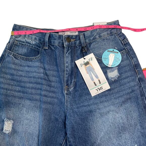 YMI Dream Collection Womens Jeans Junior Size 7 Loose Balloon Fit Medium Wash - Picture 9 of 11